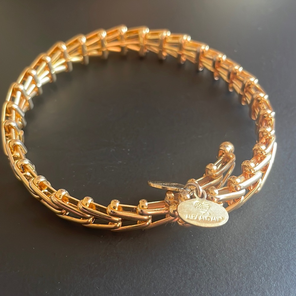 Alex & Ani +energy  gold colored chevron wrap bracelet